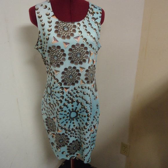 Bacci Small Blue and Silver Sleeveless Mini Dress - Picture 2 of 9